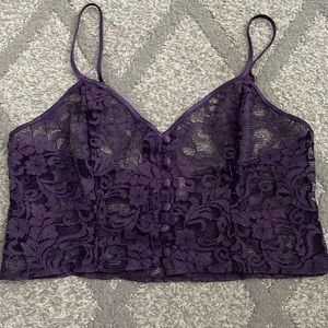 vintage victoria secret royal purple lace top